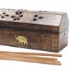 Wooden Incense Smoke Box - Natural Mango Wood